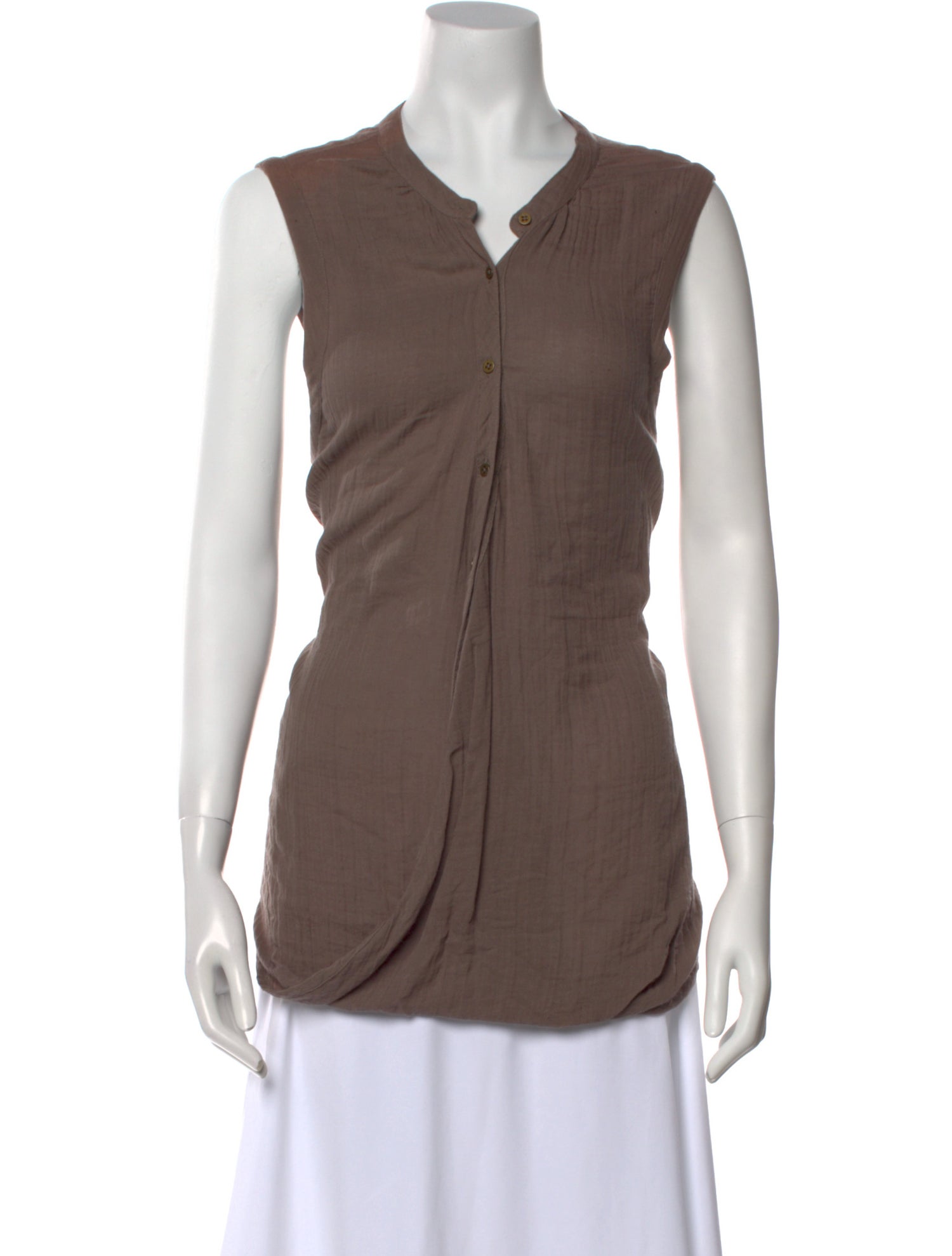 Nicholas K V-Neck Sleeveless Button-Up Top