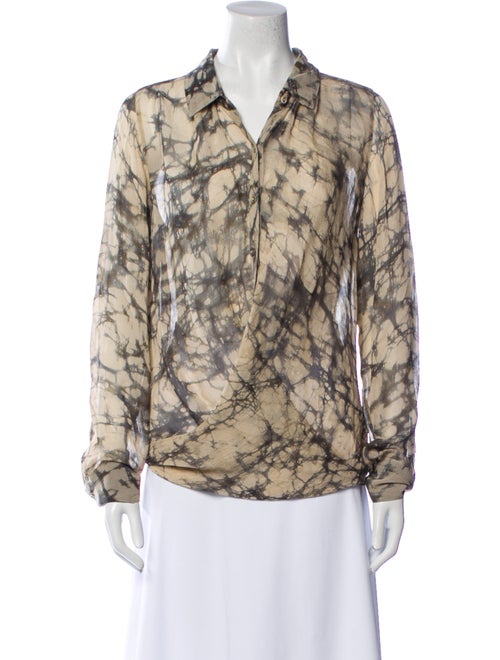 Nicholas K Printed Long Sleeve Button-Up Top