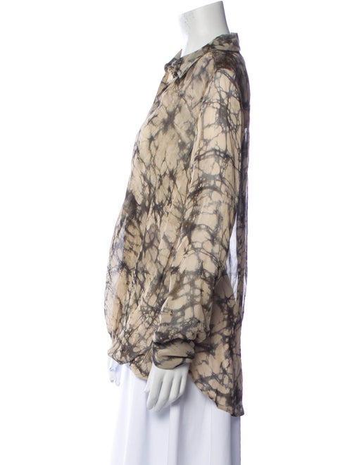 Nicholas K Printed Long Sleeve Button-Up Top
