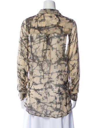 Nicholas K Printed Long Sleeve Button-Up Top