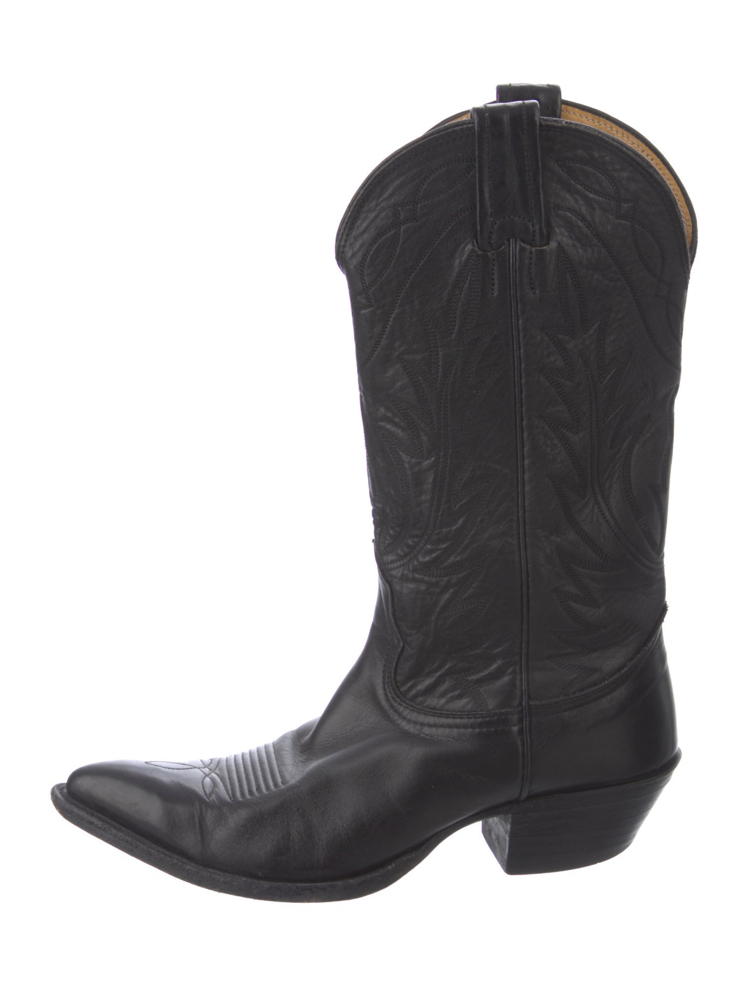 Nocona Boots Leather Animal Print Western Boots Black Boots, Shoes