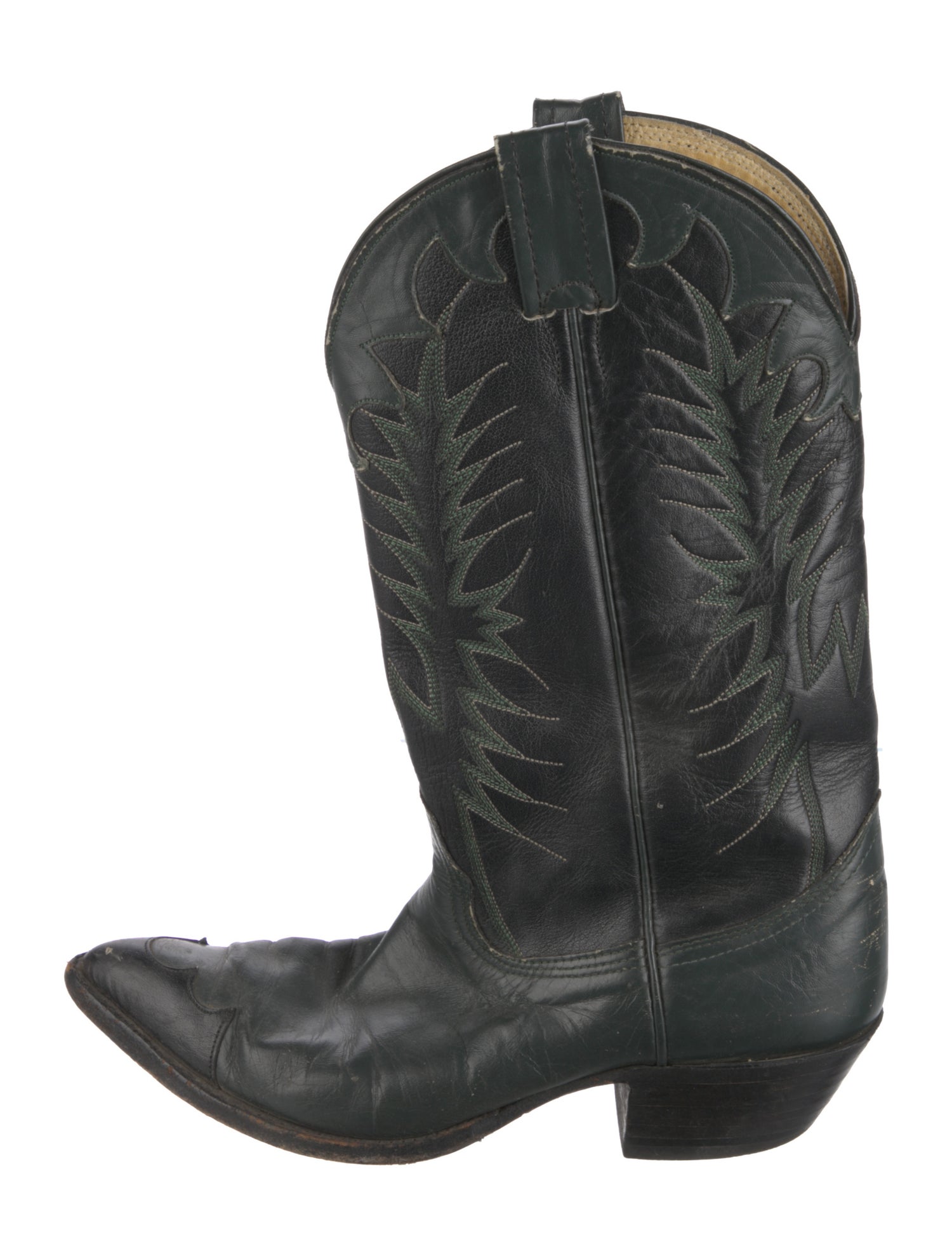 Nocona Boots Leather Embroidered Accent Western Boots