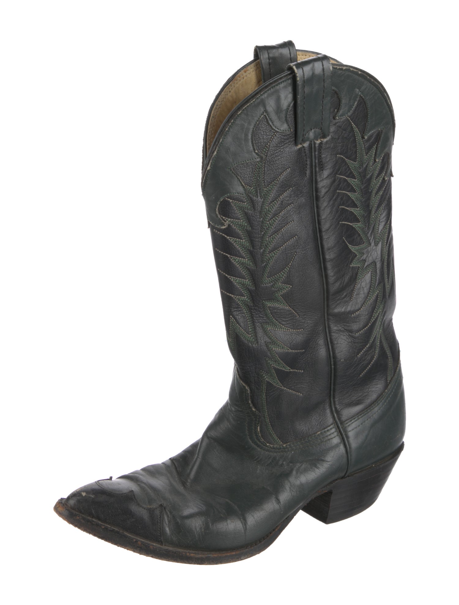 Nocona Boots Leather Embroidered Accent Western Boots