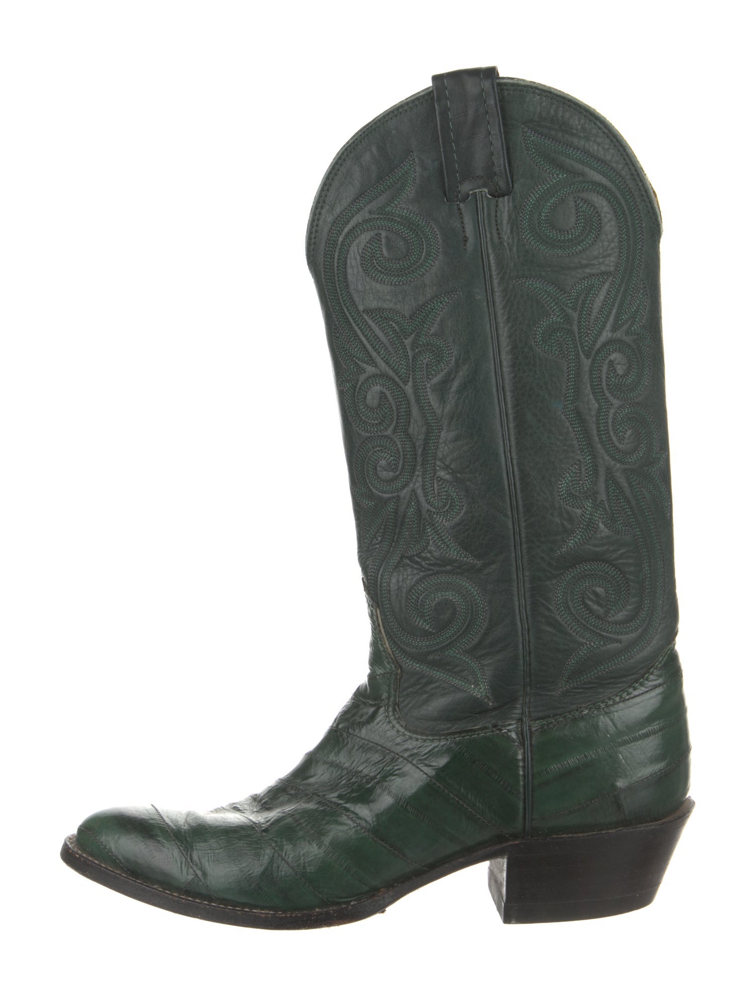 Nocona Boots Leather Embroidered Accent Western Boots