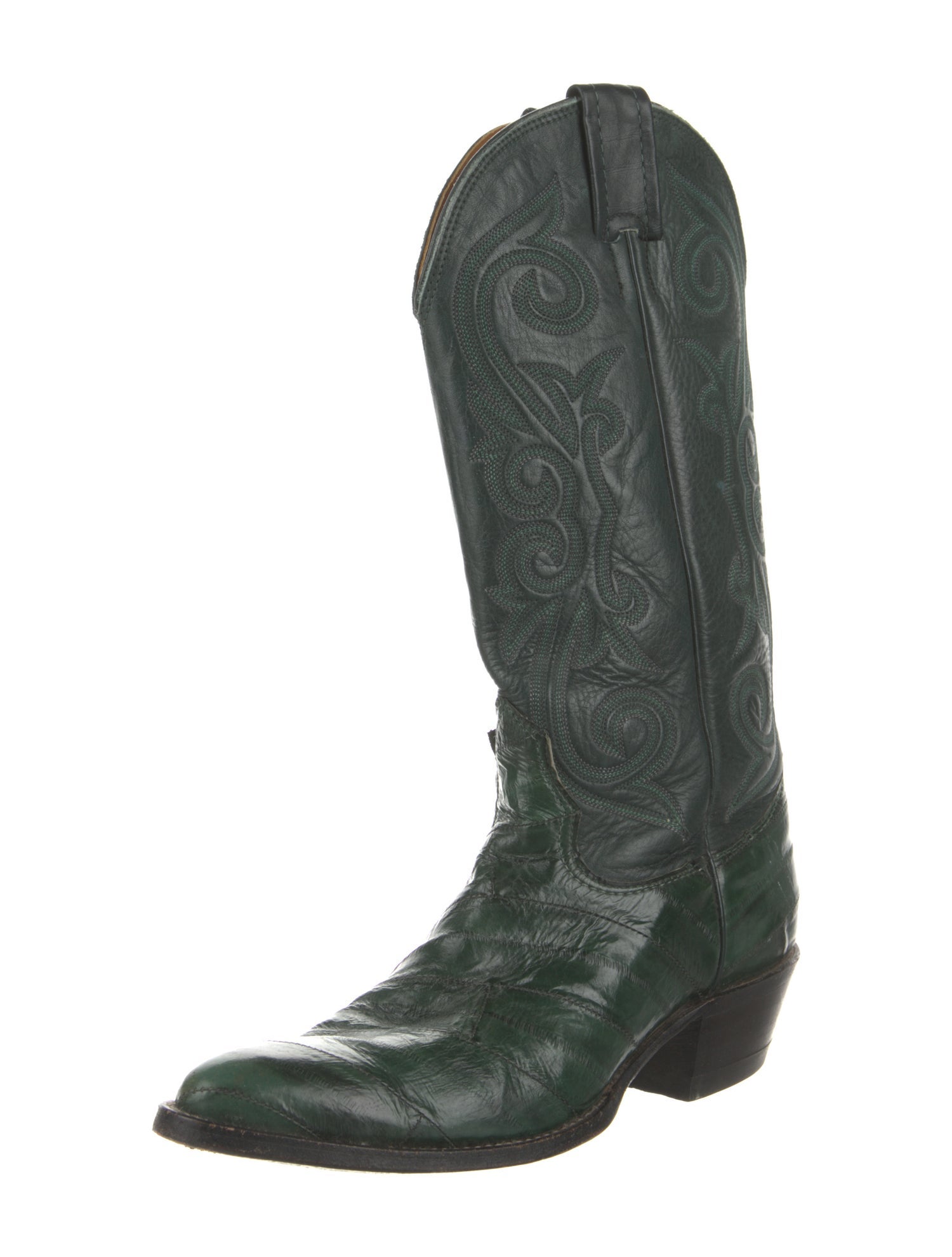 Nocona Boots Leather Embroidered Accent Western Boots