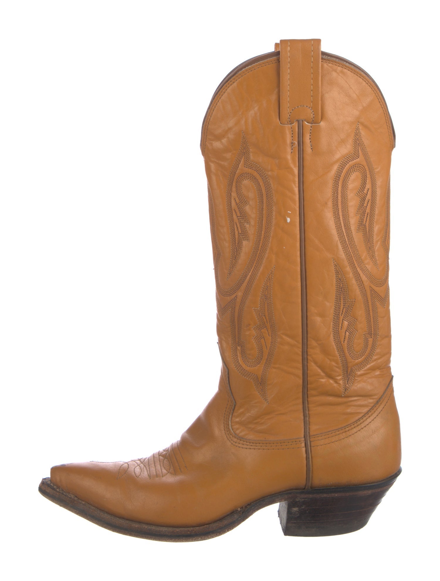 Nocona Boots Leather Embroidered Accent Western Boots