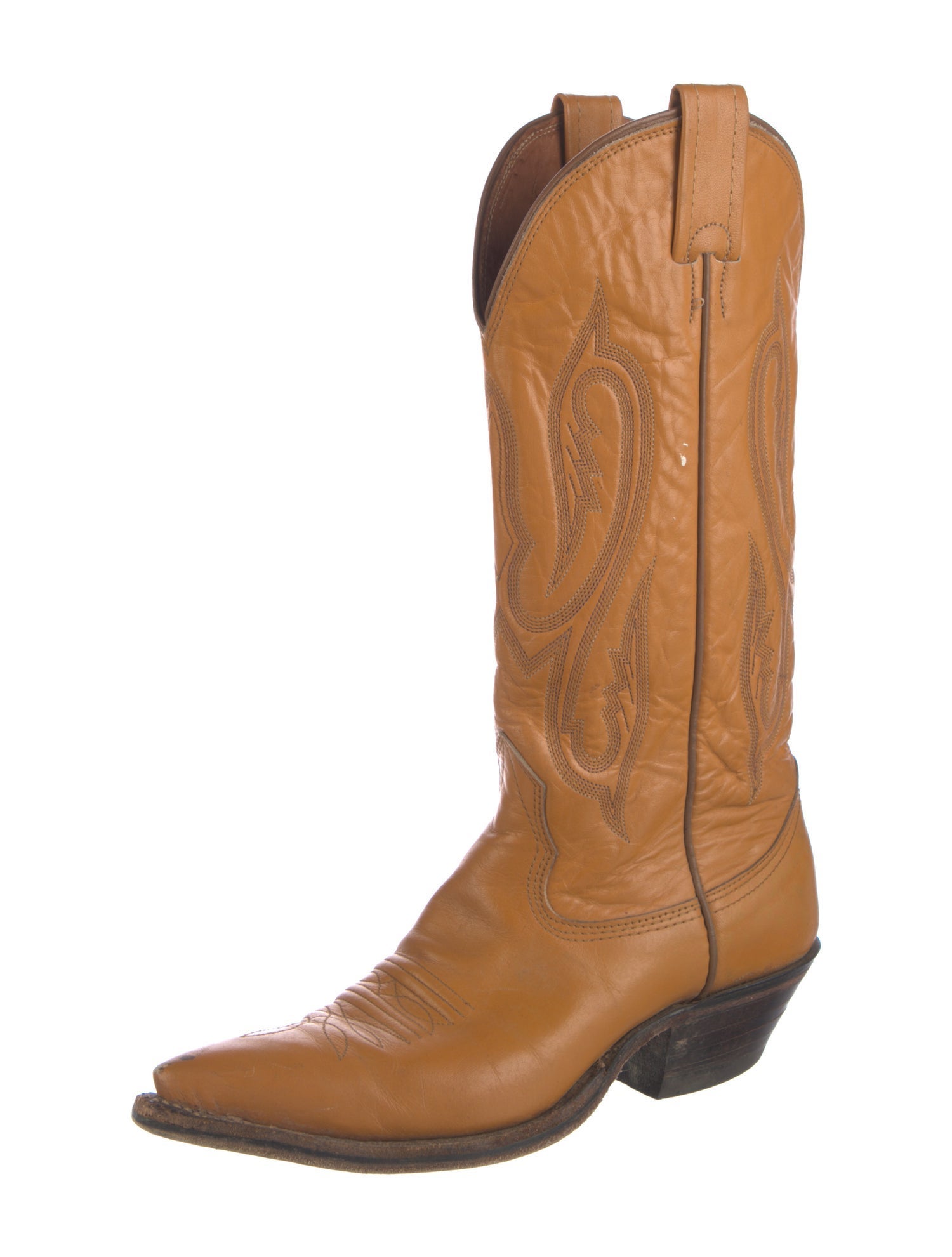 Nocona Boots Leather Embroidered Accent Western Boots