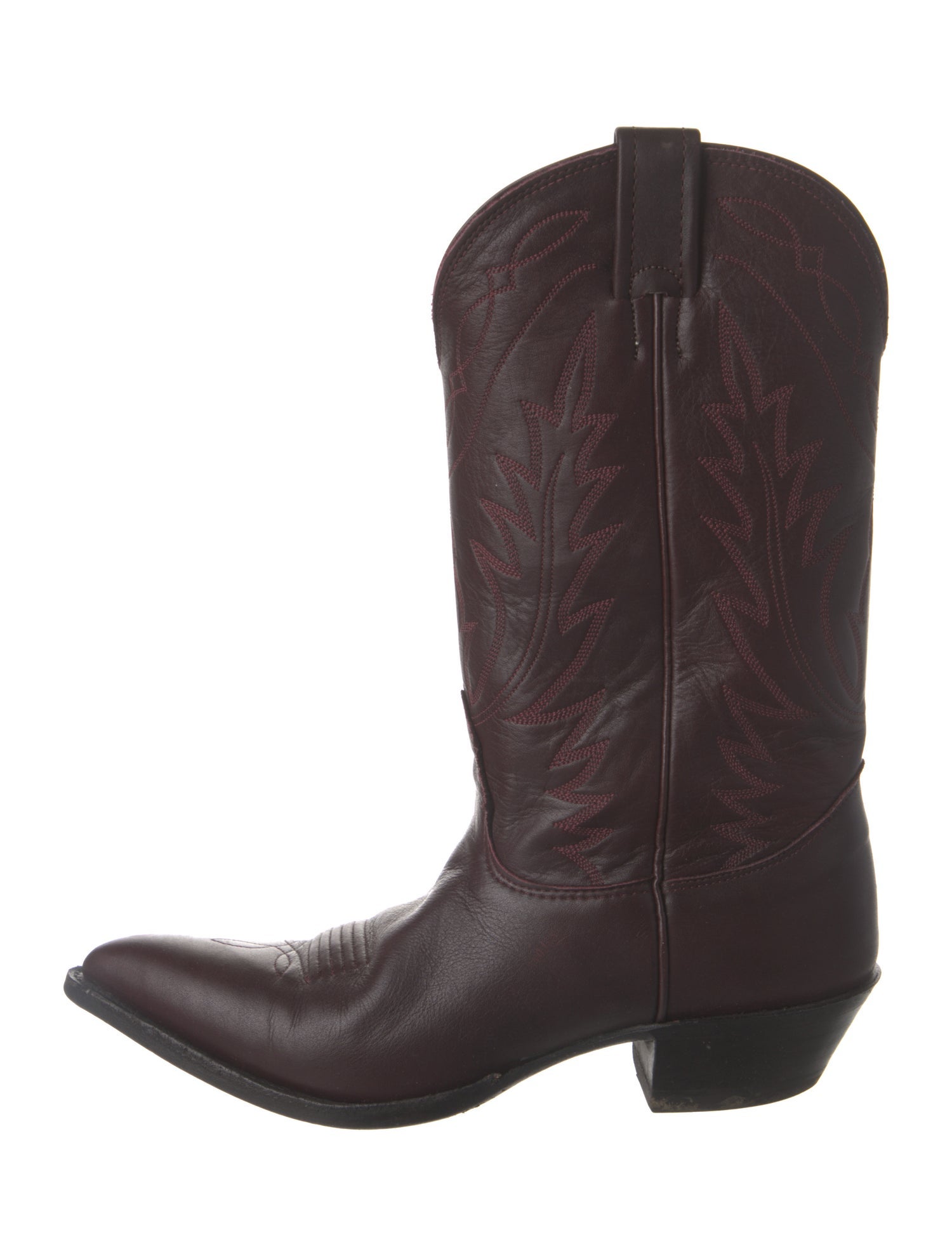 Nocona Boots Leather Embroidered Accent Western Boots