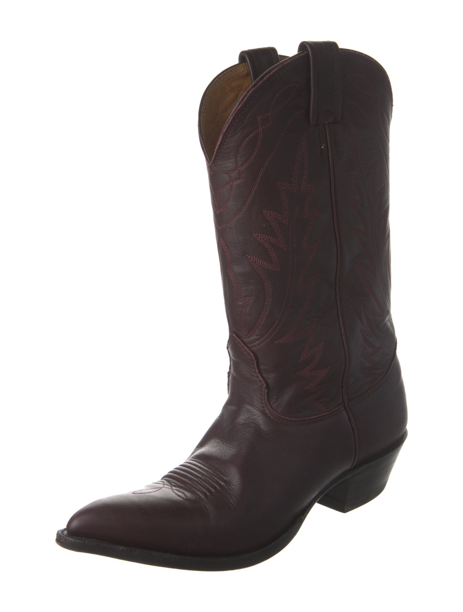 Nocona Boots Leather Embroidered Accent Western Boots