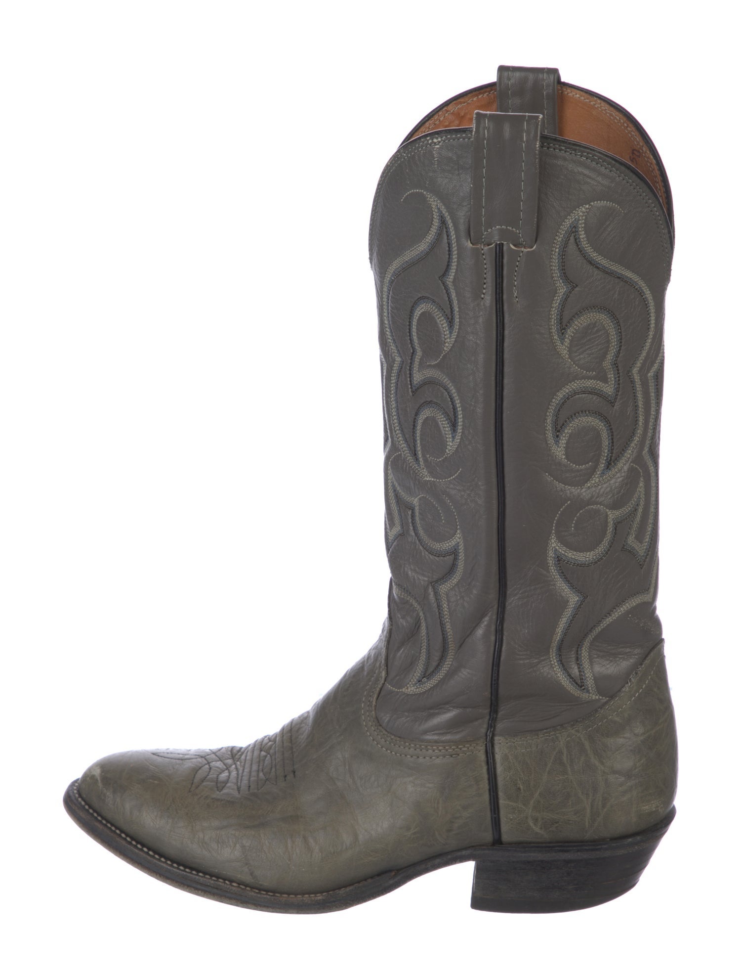Nocona Boots Leather Embroidered Accent Western Boots