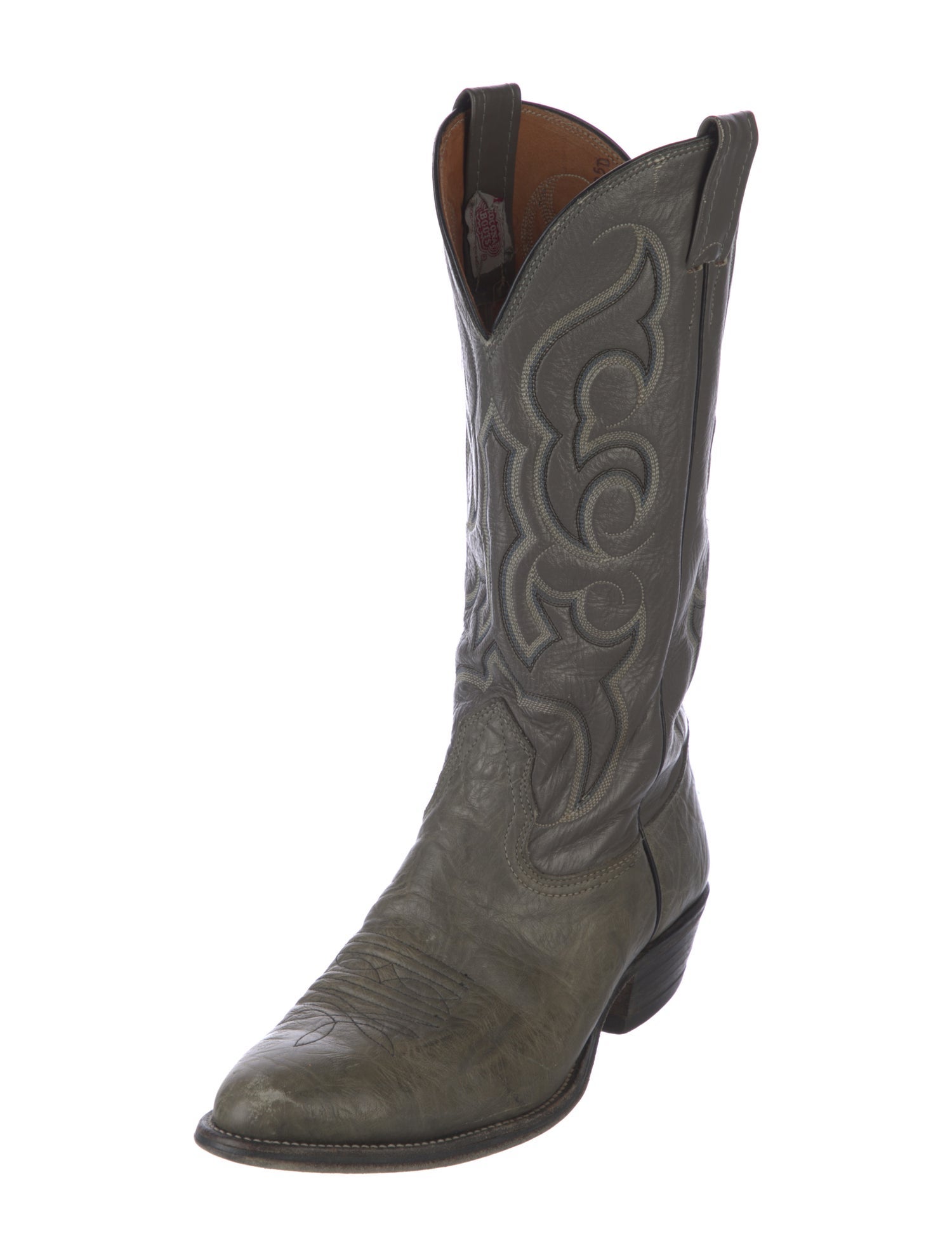 Nocona Boots Leather Embroidered Accent Western Boots