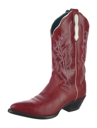 Nocona Boots Leather Colorblock Pattern Western Boots