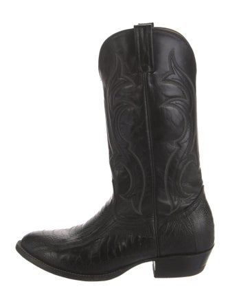 Nocona Boots Leather Embroidered Accent Western Boots