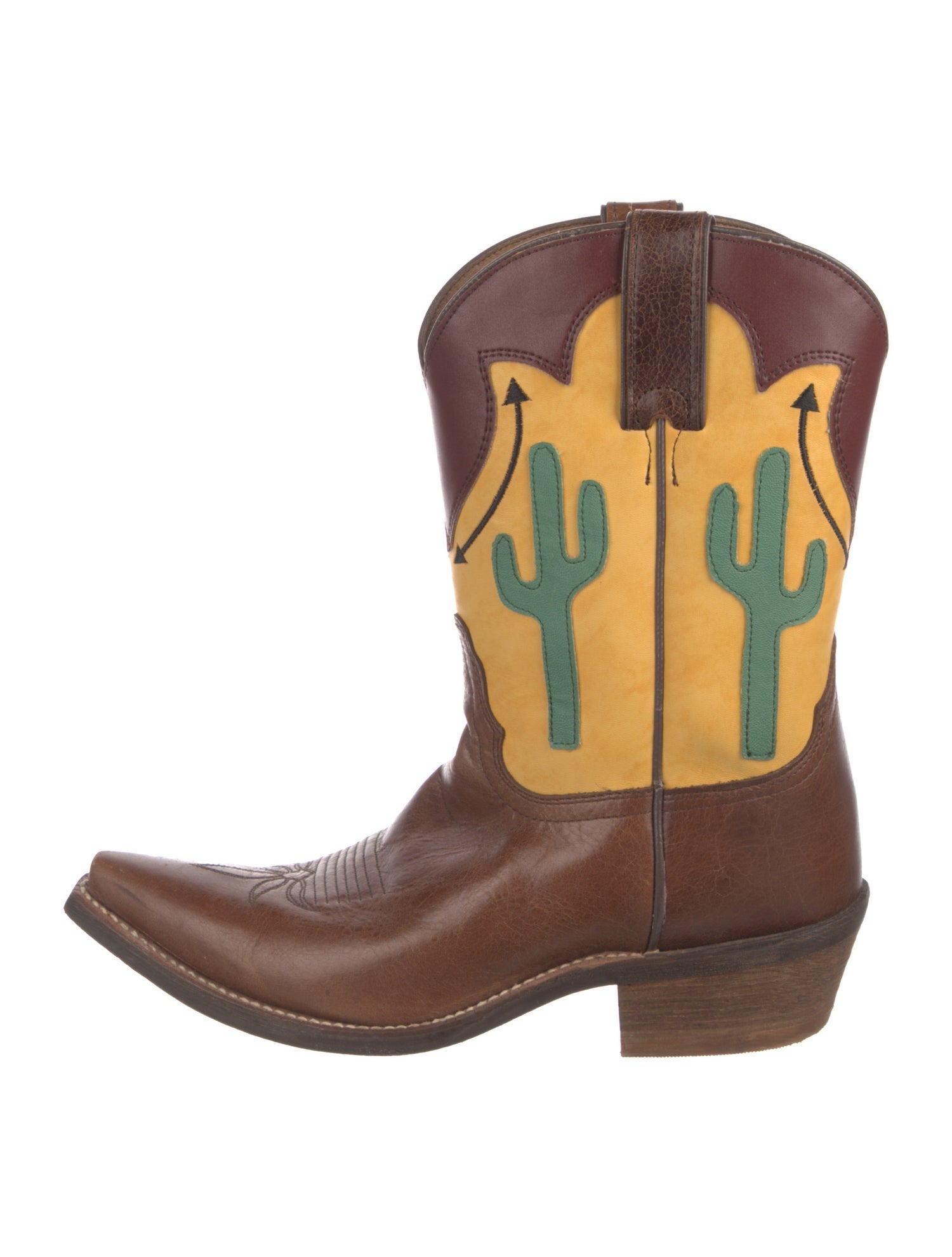 Nocona Boots Leather Graphic Print Western Boots