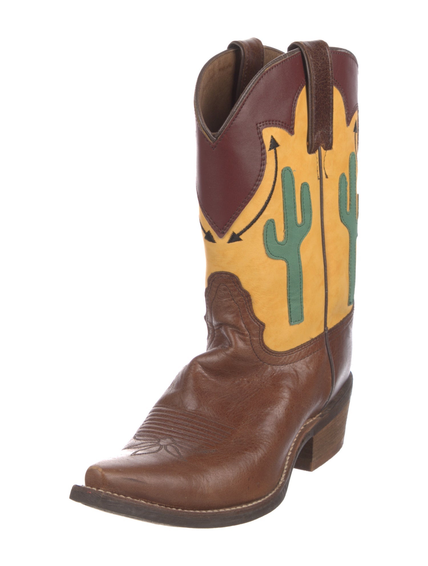 Nocona Boots Leather Graphic Print Western Boots