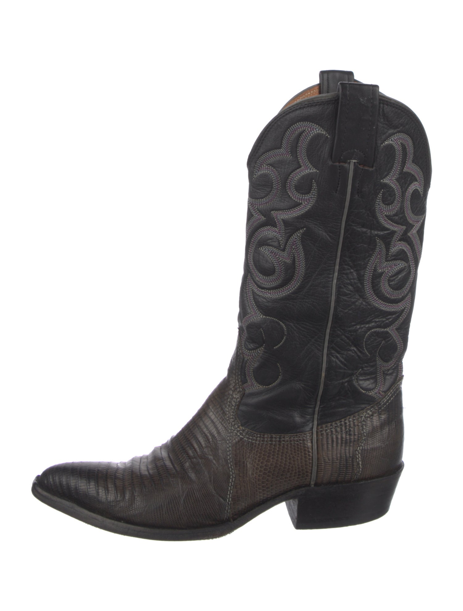 Nocona Boots Leather Embroidered Accent Western Boots