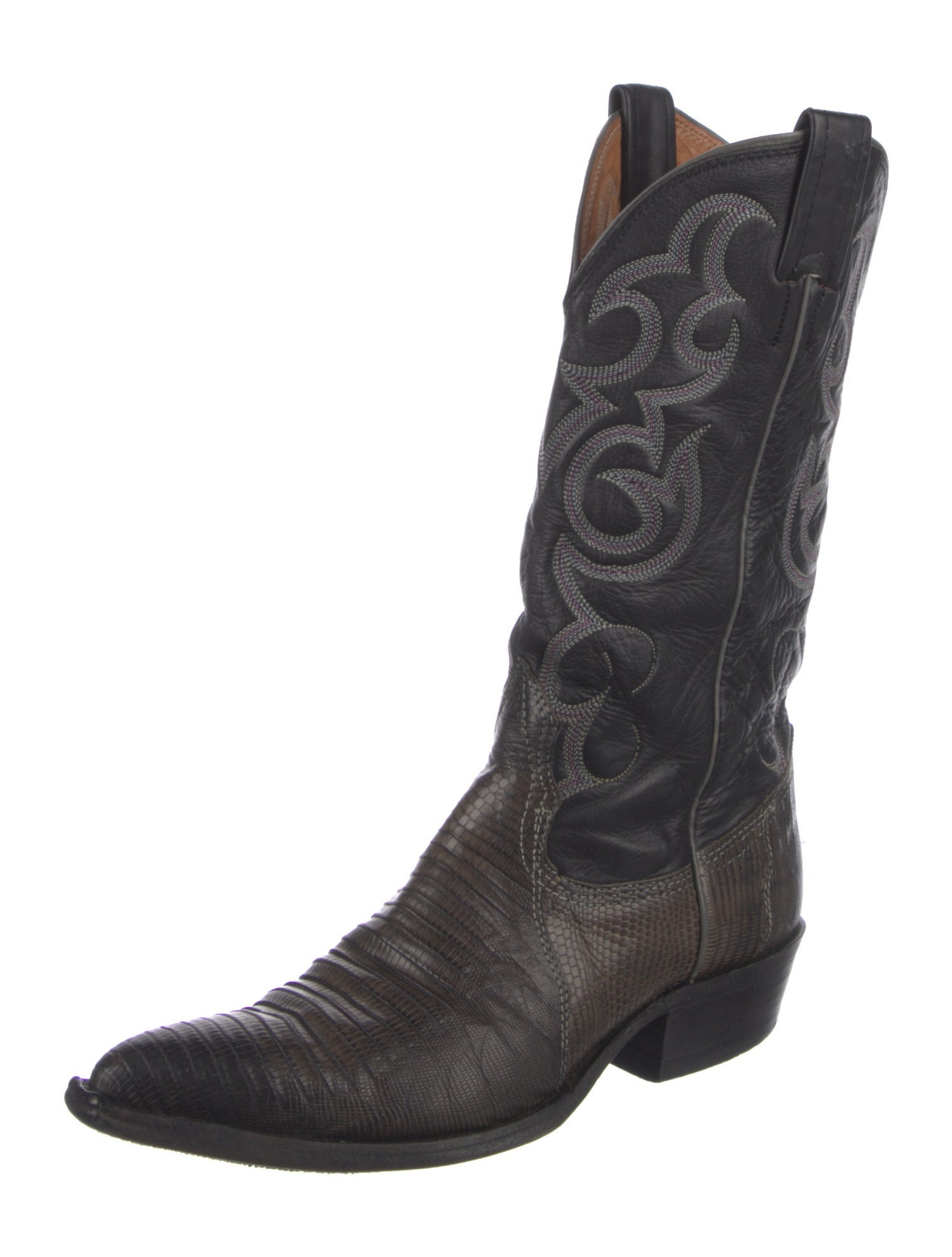 Nocona Boots Leather Embroidered Accent Western Boots