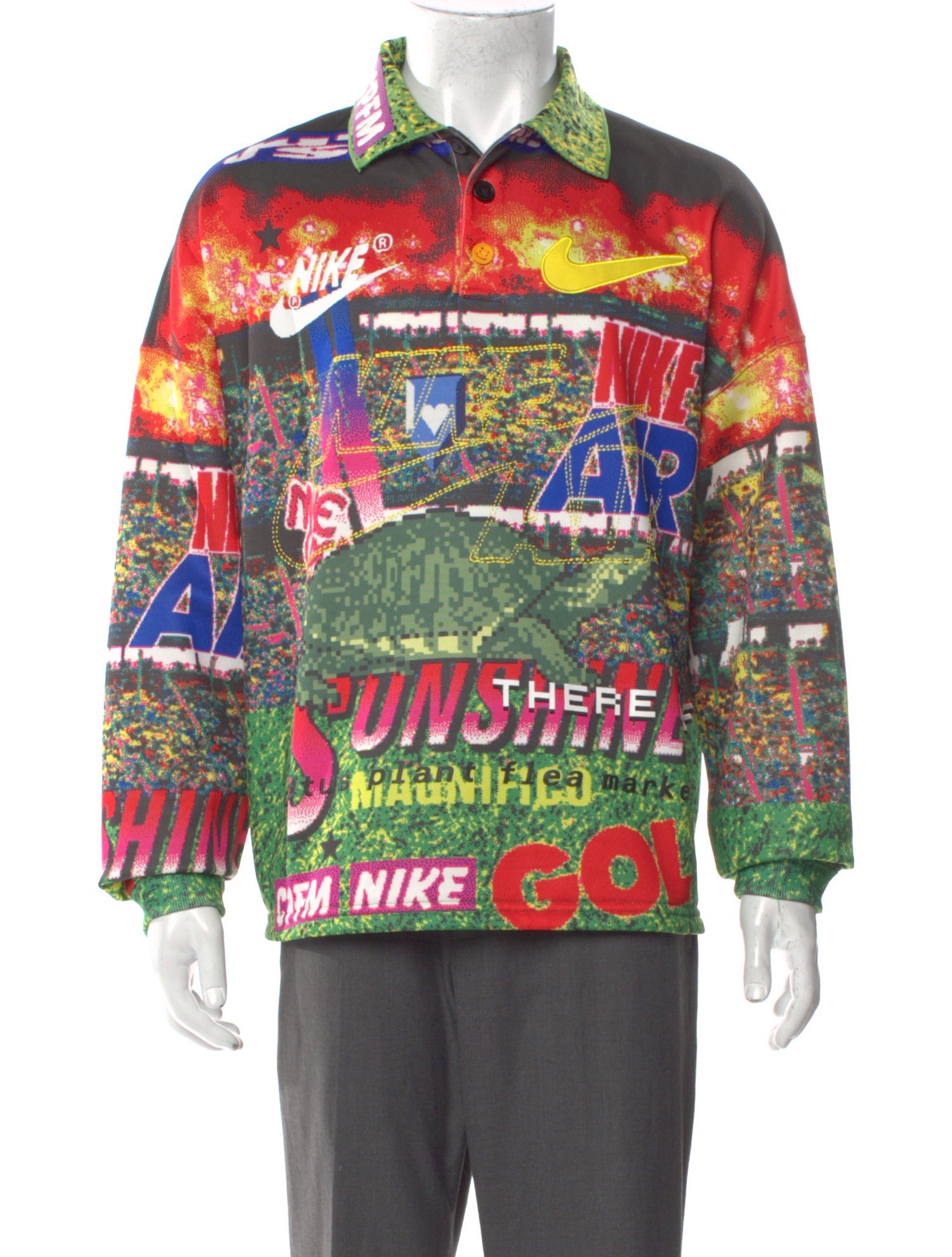 Nike x Cactus Plant Flea Market Printed V-Neck Polo Shirt