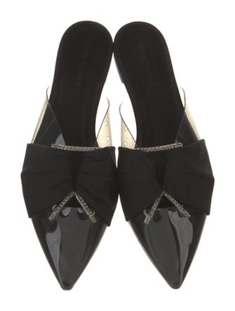 Nensi Dojaka Satin Crystal Embellishments Mules