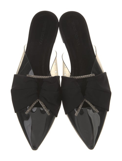 Nensi Dojaka Satin Crystal Embellishments Mules