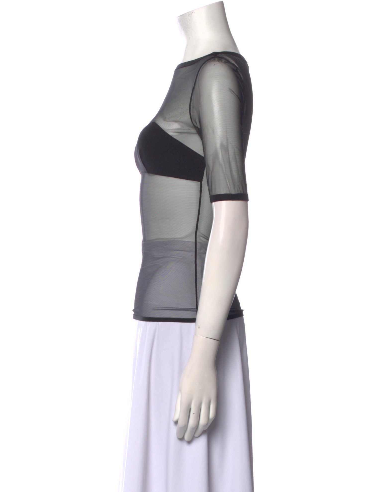 Nensi Dojaka Lace Pattern Bateau Neckline Top w/ Tags