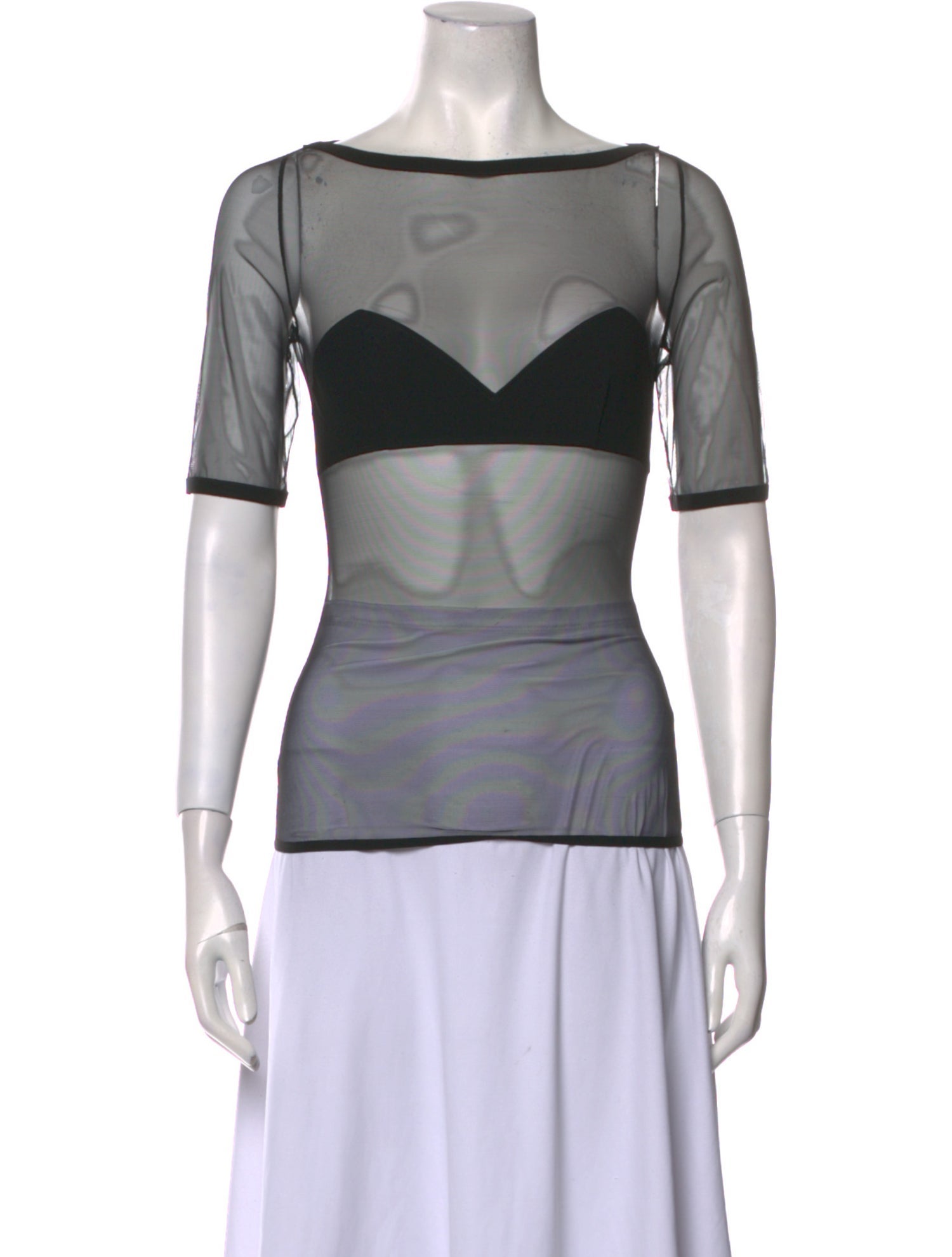 Nensi Dojaka Lace Pattern Bateau Neckline Top w/ Tags