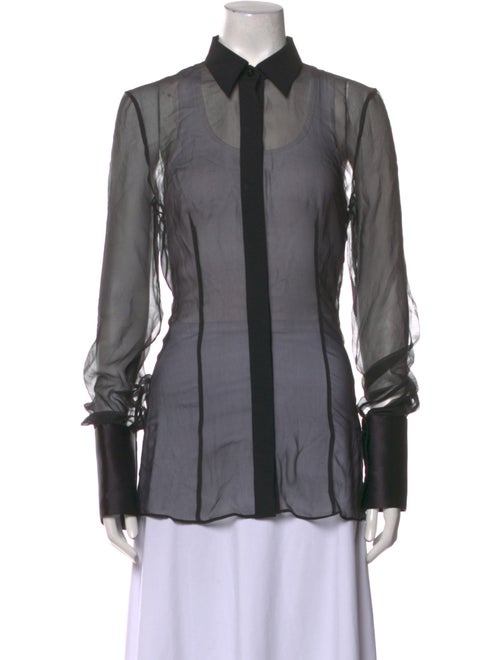 Nensi Dojaka Silk Long Sleeve Button-Up Top w/ Tags