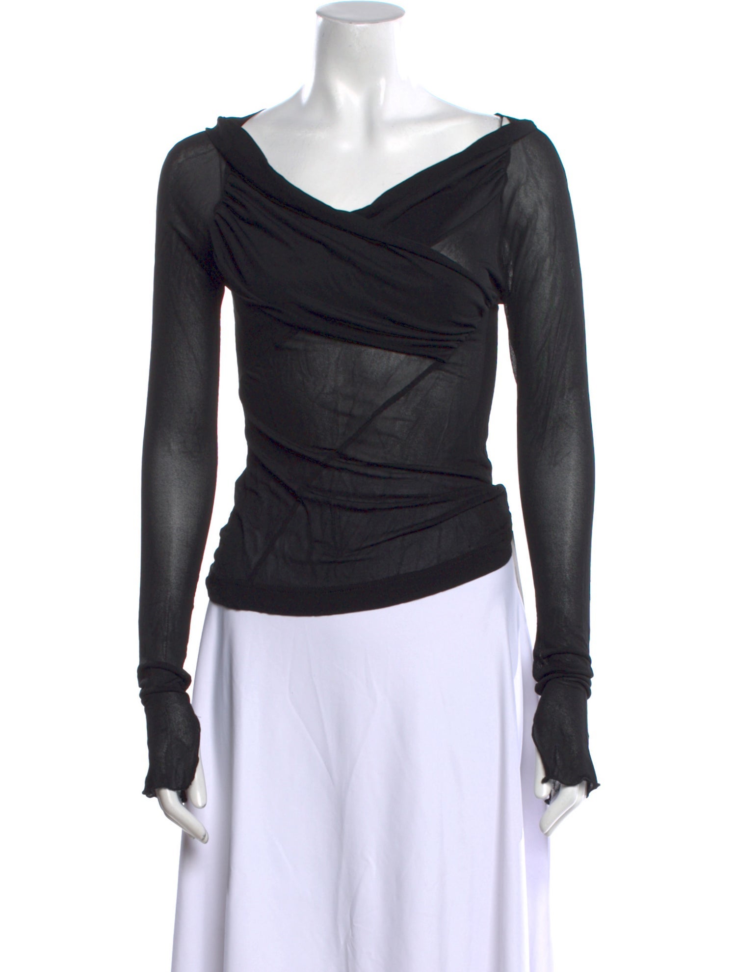 Nensi Dojaka Cowl Neck Long Sleeve Top