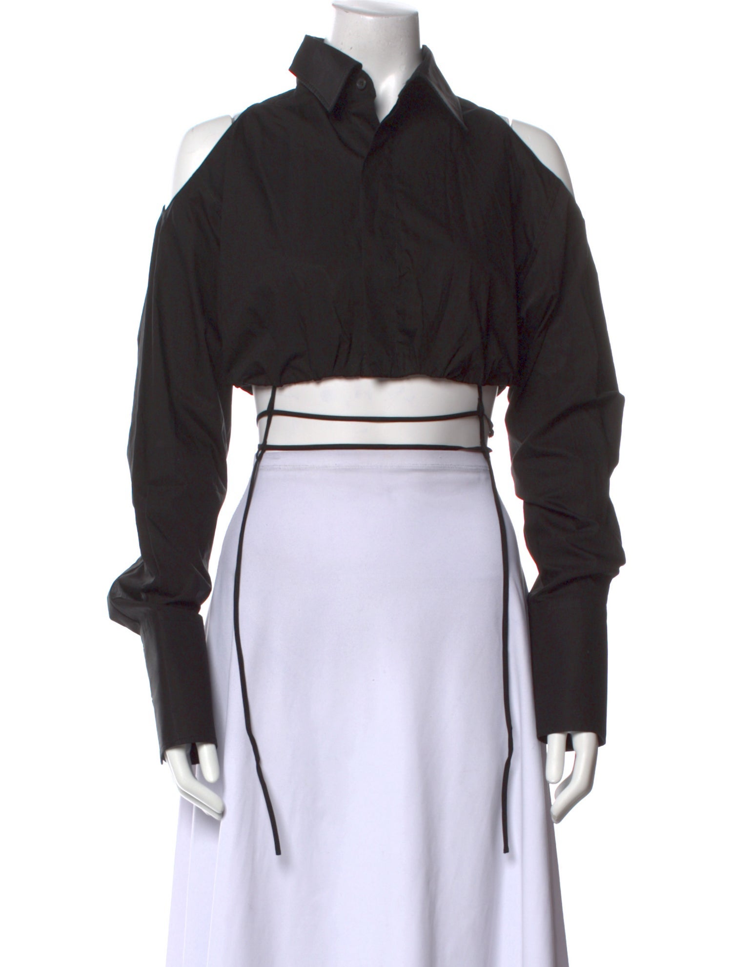 Nensi Dojaka Mock Neck Long Sleeve Crop Top