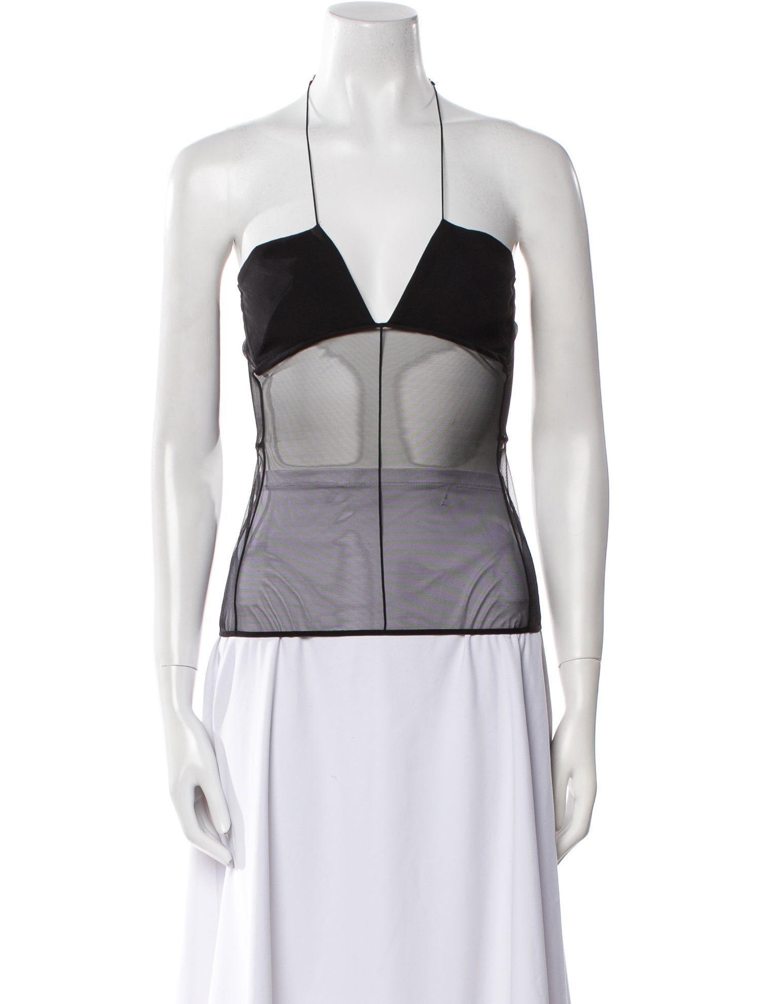 Nensi Dojaka Halterneck Sleeveless Crop Top