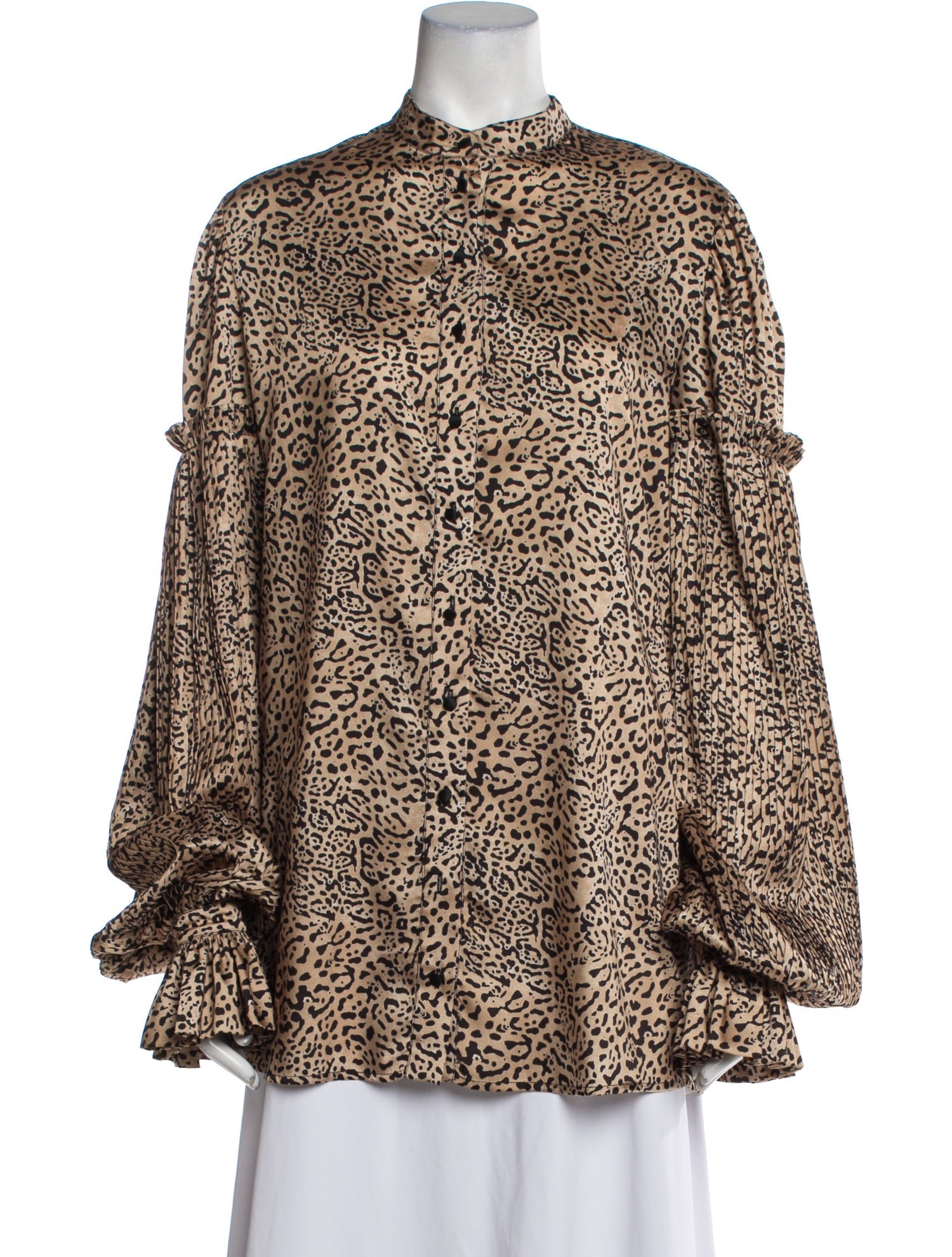 Wandering Animal Print Mock Neck Blouse w/ Tags
