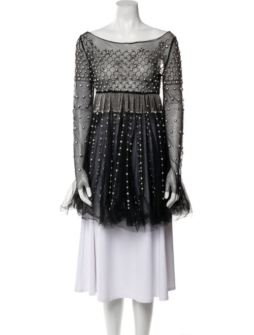 Wandering Patterned Bateau Neckline Tunic