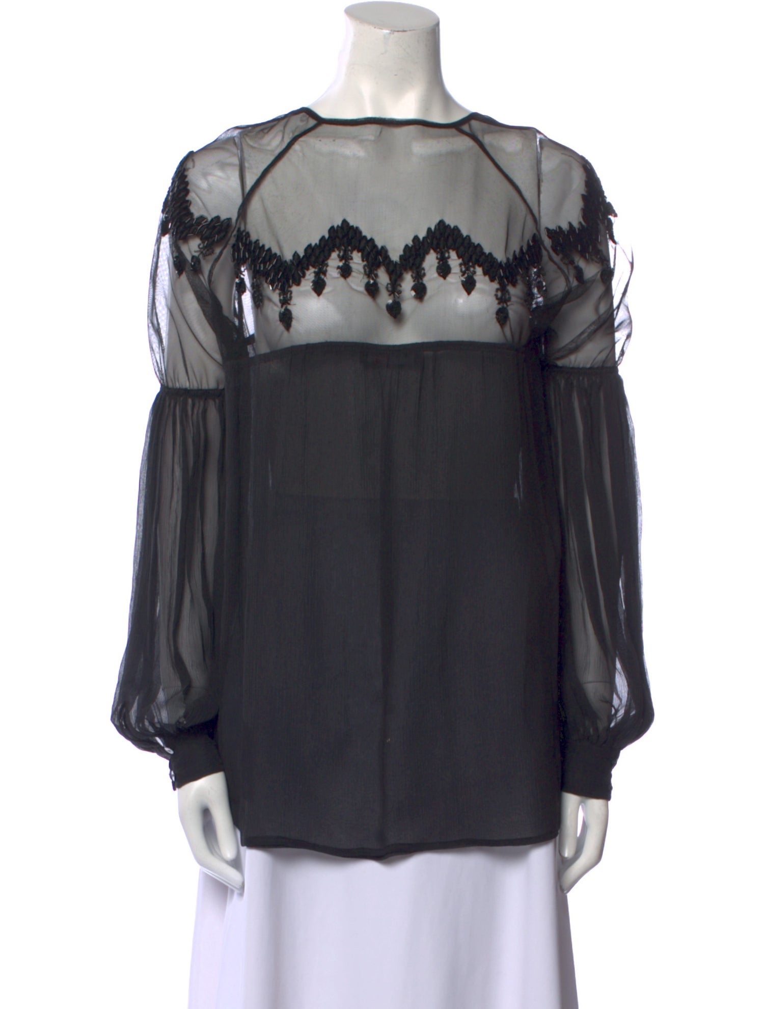 Wandering Silk Bateau Neckline Blouse