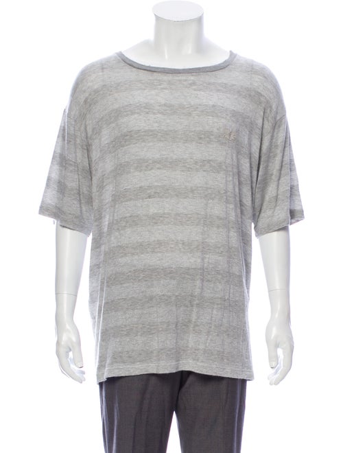 Needles Striped Crew Neck T-Shirt Grey