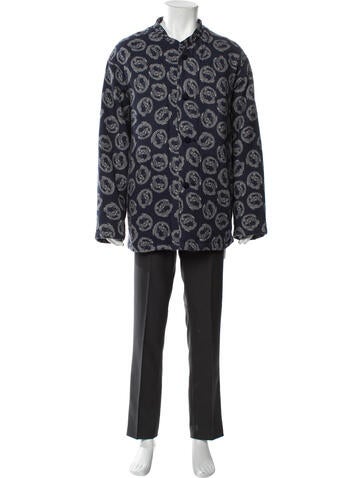 Needles Outerwear Wool Printed Overcoat XL