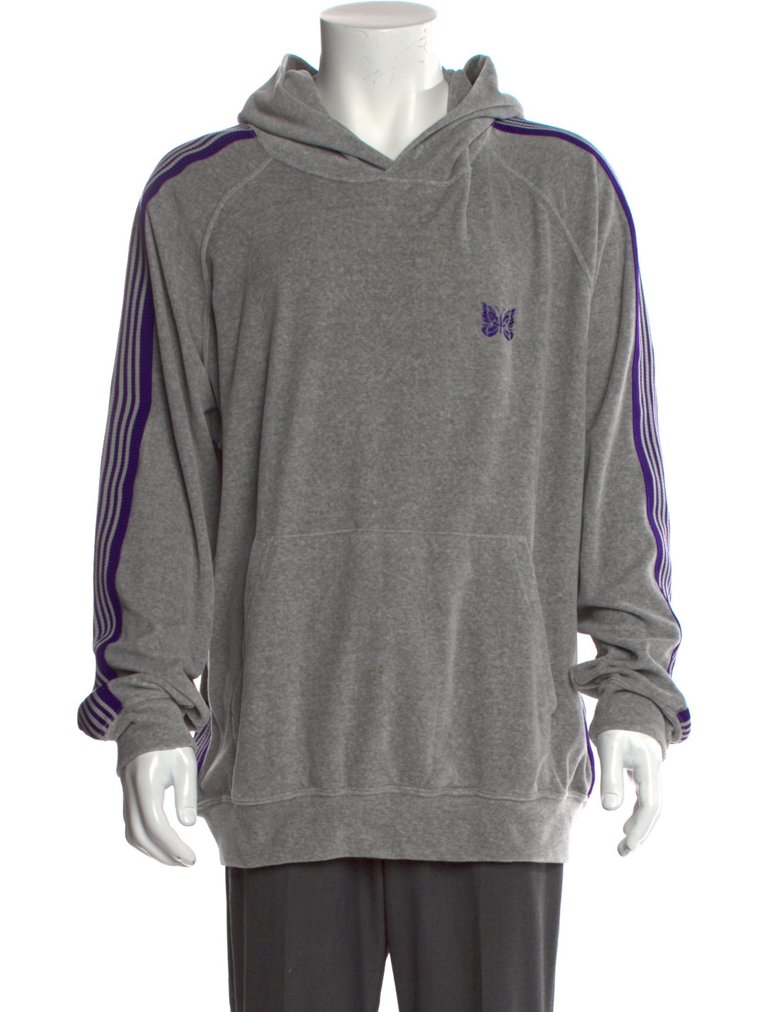 Needles Striped Crew Neck Hoodie