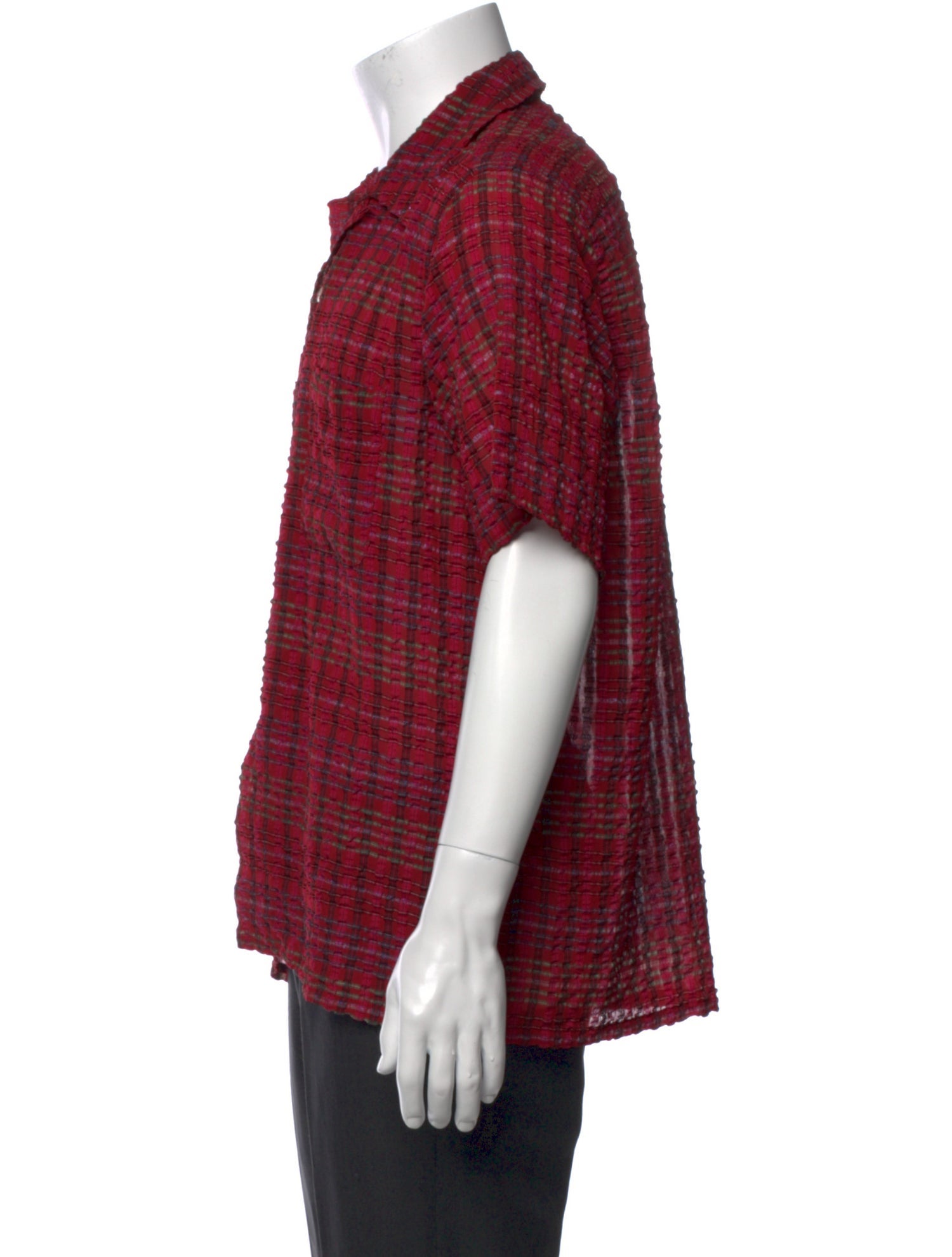 Needles Plaid Print Short Sleeve Shirt