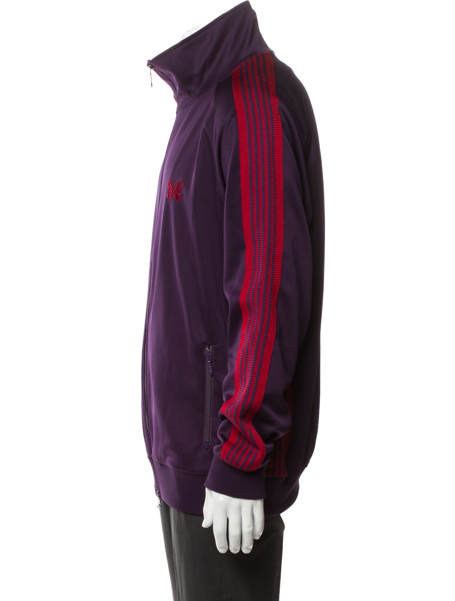 Needles Striped Mock Neck Sweatshirt