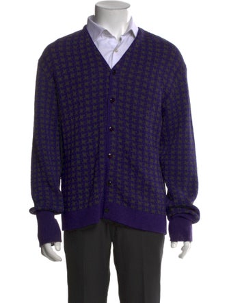 Needles Houndstooth Print V-Neck Cardigan