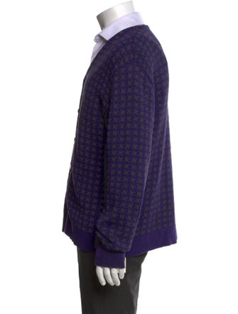 Needles Houndstooth Print V-Neck Cardigan