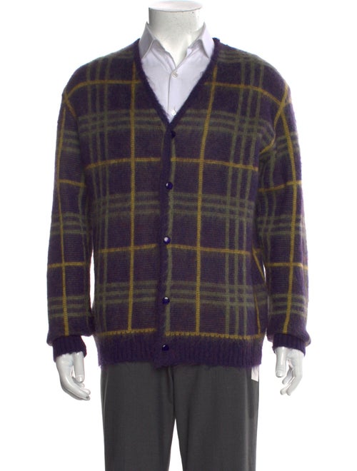 Needles Plaid Print V-Neck Cardigan