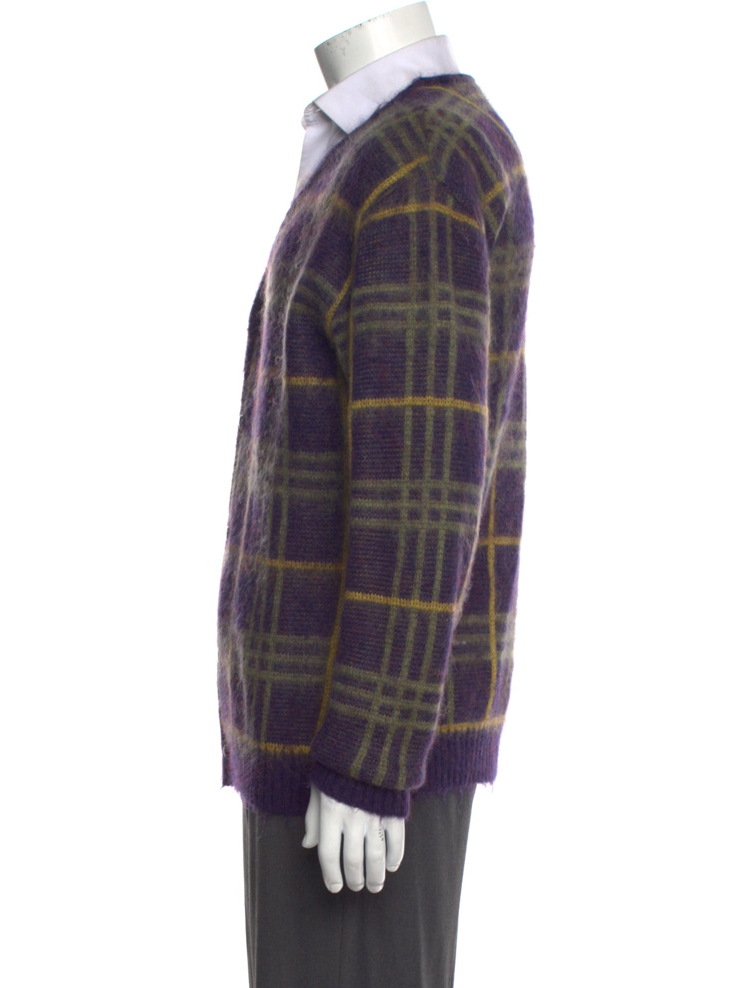 Needles Plaid Print V-Neck Cardigan