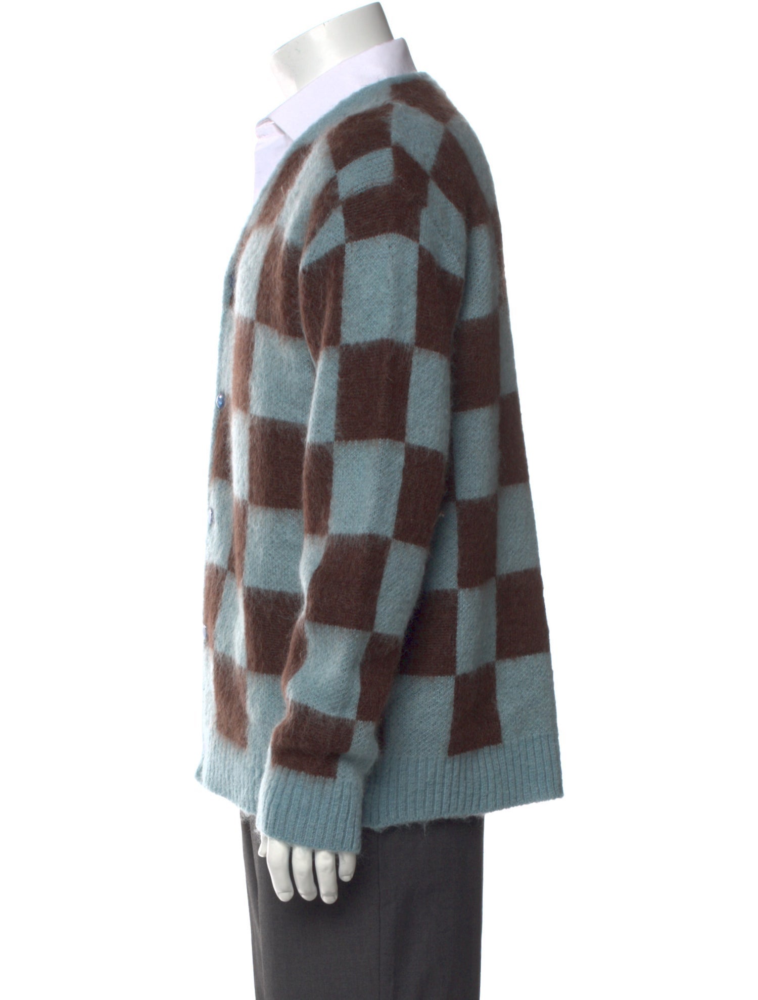 Needles Plaid Print V-Neck Cardigan