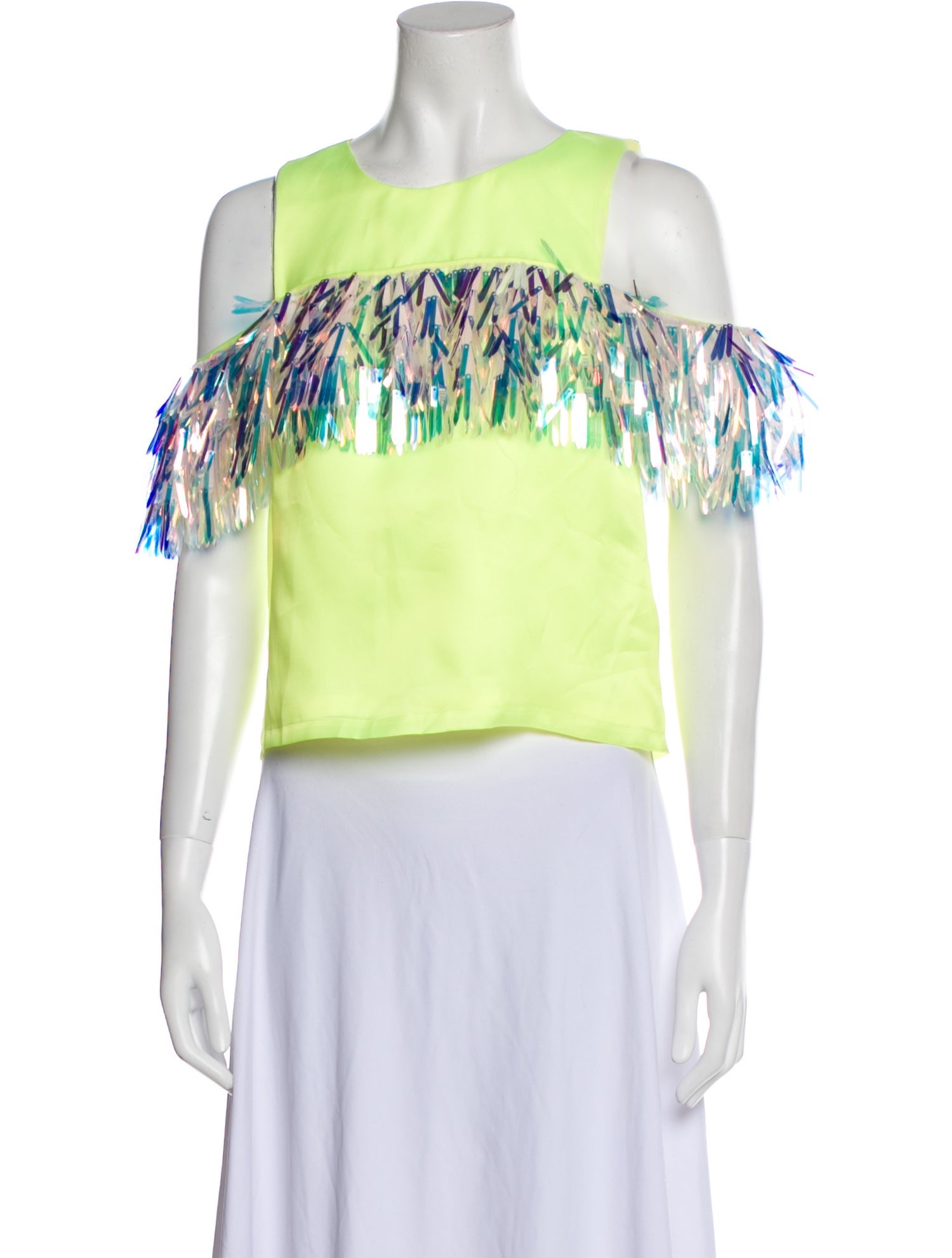 Neubyrne Printed Off-The-Shoulder Crop Top