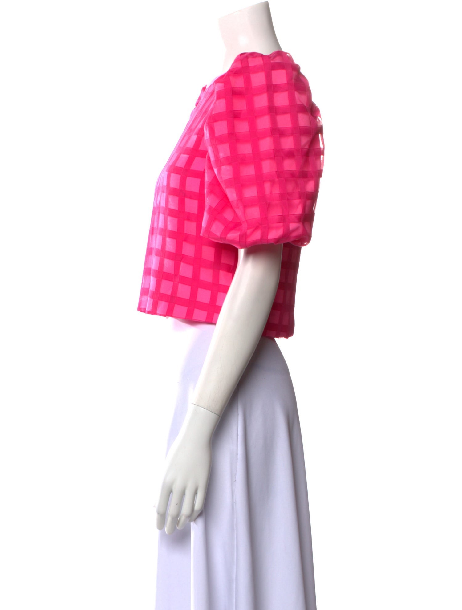 Neubyrne Plaid Print Crew Neck Crop Top