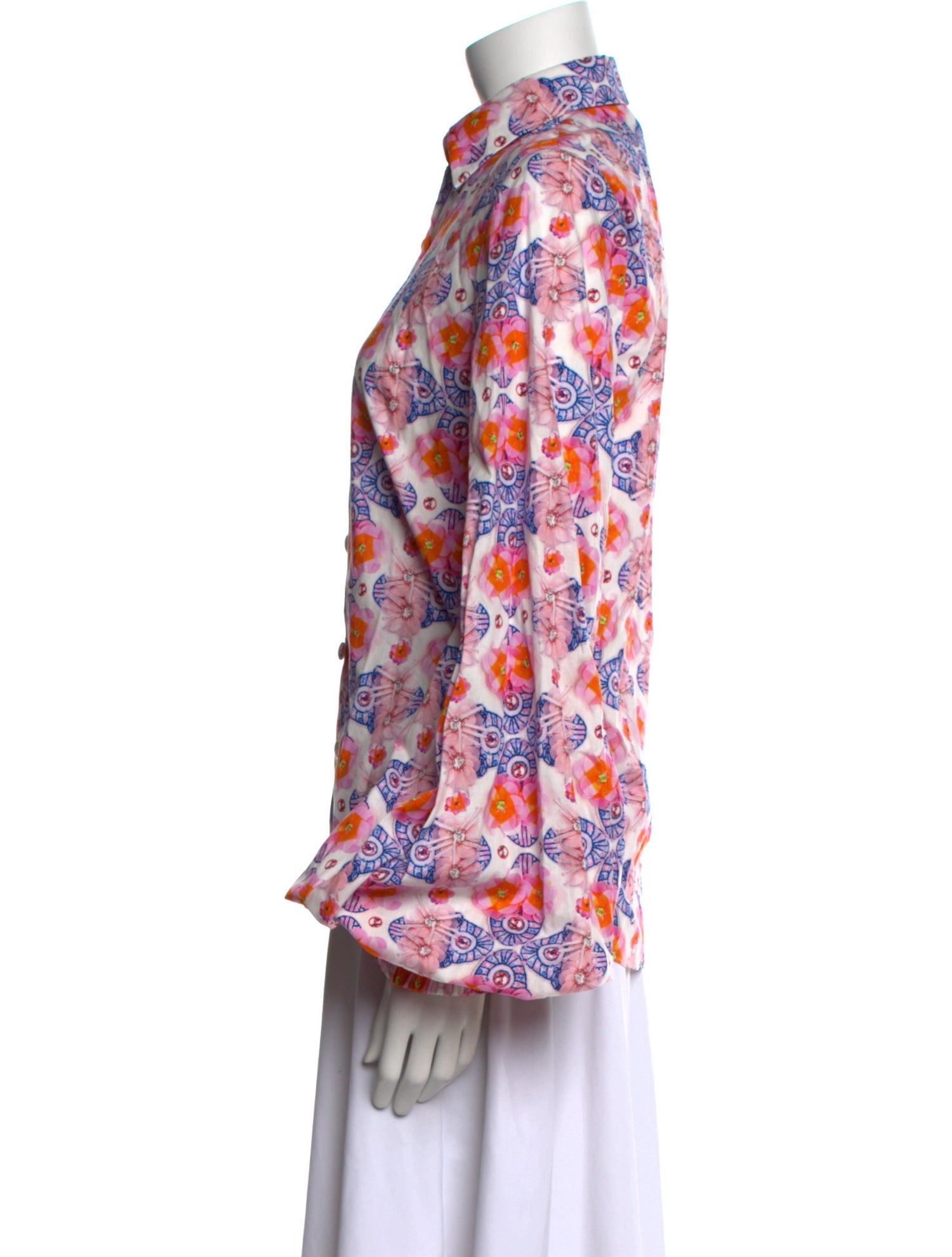 Neubyrne Printed Long Sleeve Button-Up Top