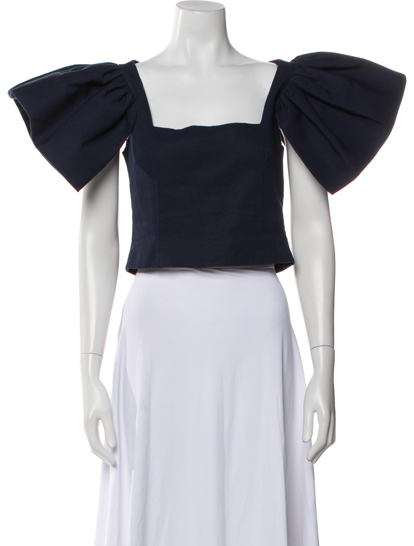 Neubyrne Square Neckline Short Sleeve Crop Top