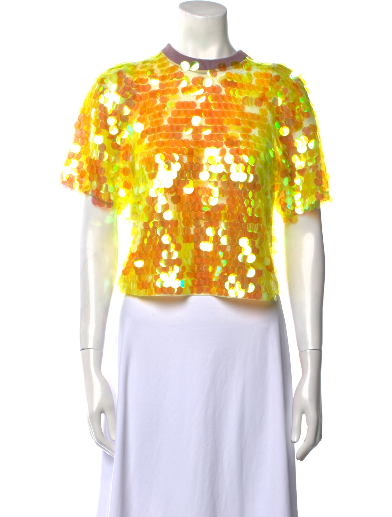 Neubyrne Floral Print Crew Neck Crop Top