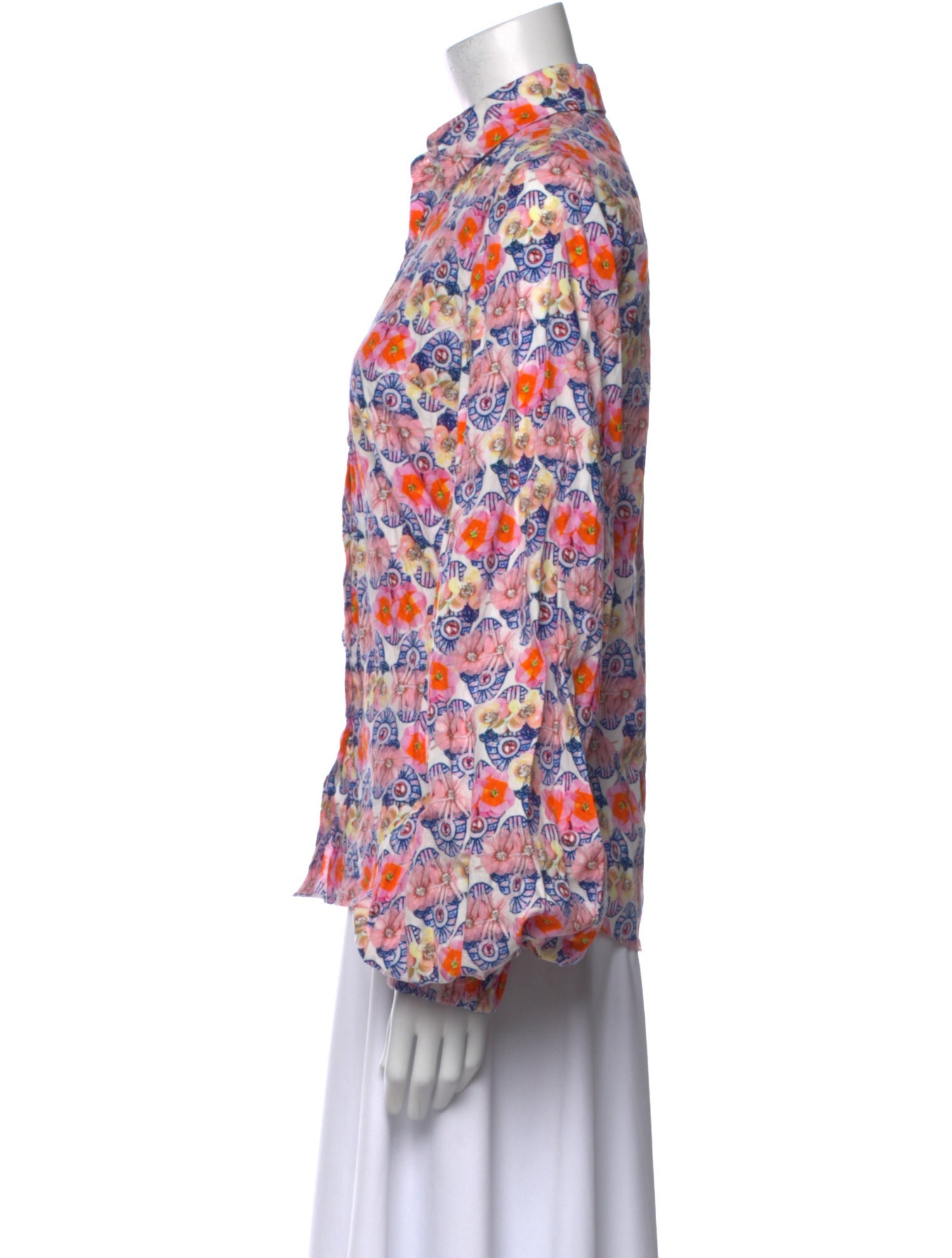 Neubyrne Printed Long Sleeve Button-Up Top