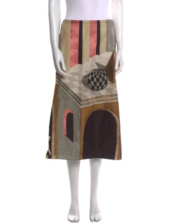 Nehera Striped Midi Length Skirt